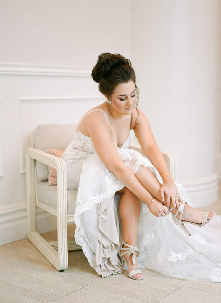 Bride getting ready for her Armature Works wedding