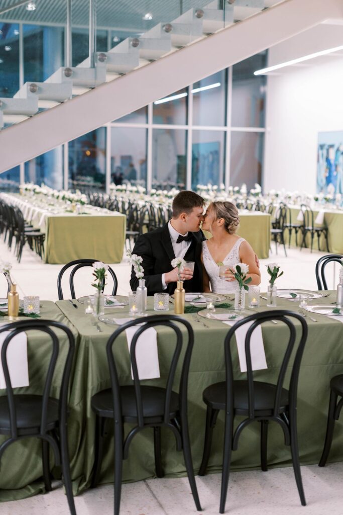 Wedding couple at Tampa Museum of Art wedding reception