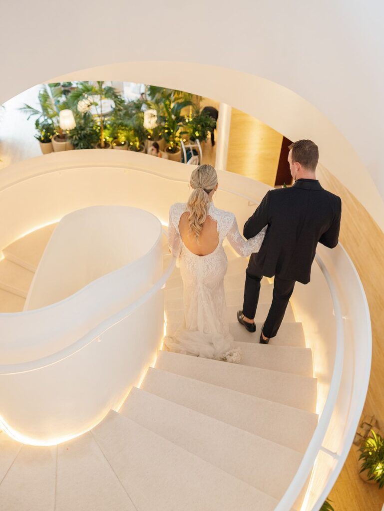 Tampa EDITION wedding lobby staircase