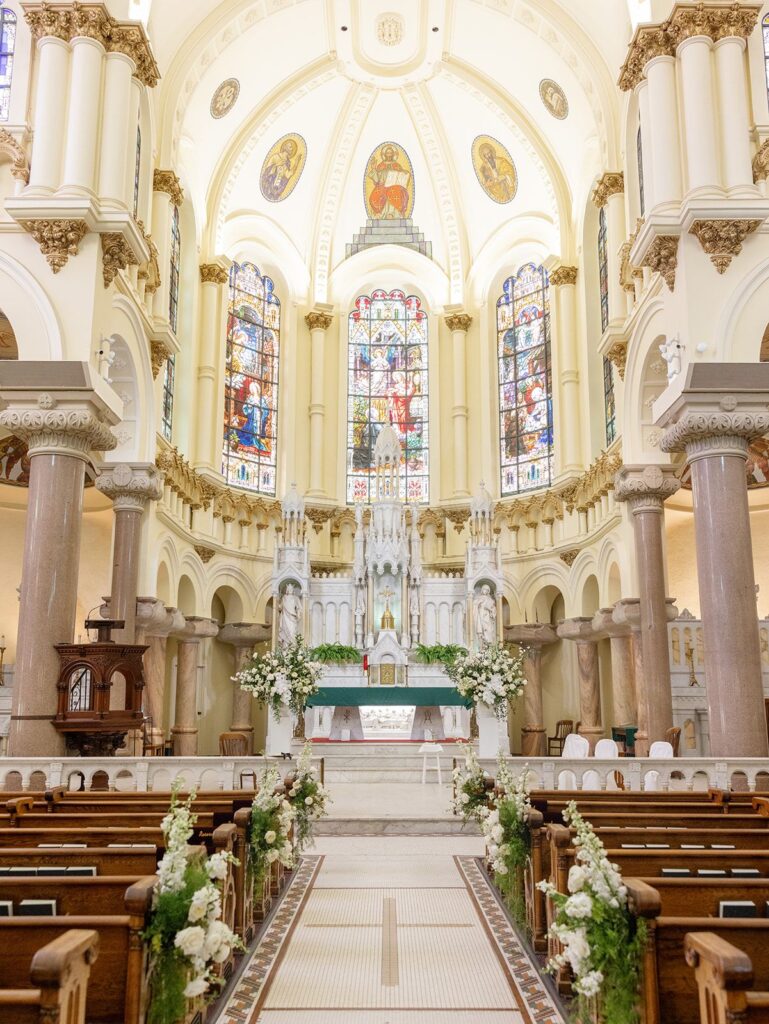 Sacred Heart Catholic Church Tampa wedding ceremony indoors